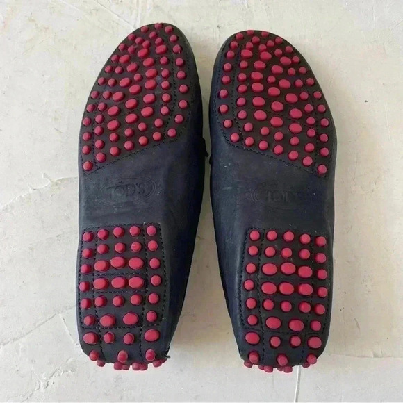 Tod's Gommini Embellished Suede Loafer Dark Navy Red Size 35 - Picture 6 of 12